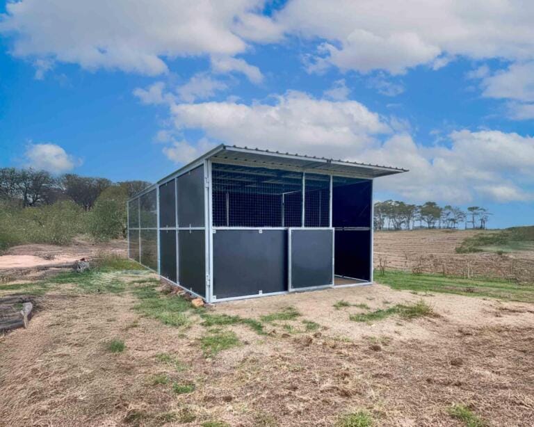 Outdoor Initial Stable build with illustrative upgrade path to 2-bay stable design