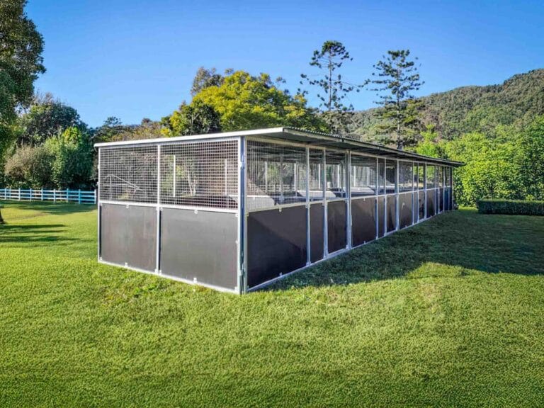 4-bay modular steel horse stable in Queensland