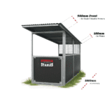 Guerilla Steel horse stable with runoff design.