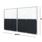 Mesh and panel barrier, 4000mm by 2500mm.