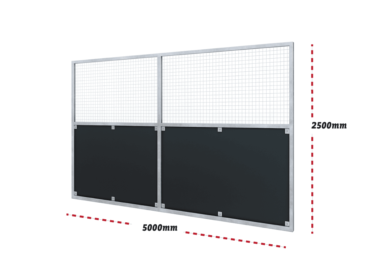 Security fence panel, size 2500mm x 5000mm.
