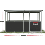 Steel horse stable dimensions 2500mm by 4000mm.