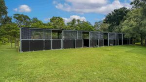 4-Bay Outdoor Horse Stable with Tack Room – Yard Install
