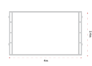 Storage container dimensions: 4m by 2.4m.