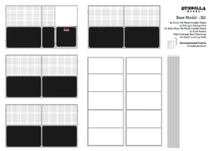 Technical Illustration with dimensions for 4x4m base model panel kit