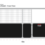 Technical Illustration with dimensions for 4x4m base model built front view