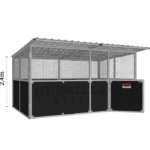 Technical Illustration with dimensions for Single Bay Stable
