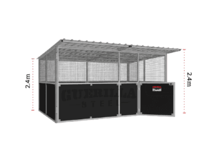 Technical Illustration with dimensions for Single Bay Stable