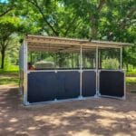 4m x 4m modular horse stable with swing gate and ventilated mesh panels