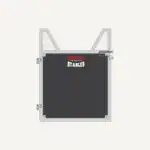 steel yoke gate stable door extension with open bars for visibility and access