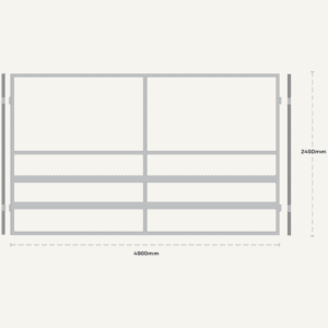 Triple Cattle Rail Paddock Shelter Panel 4m