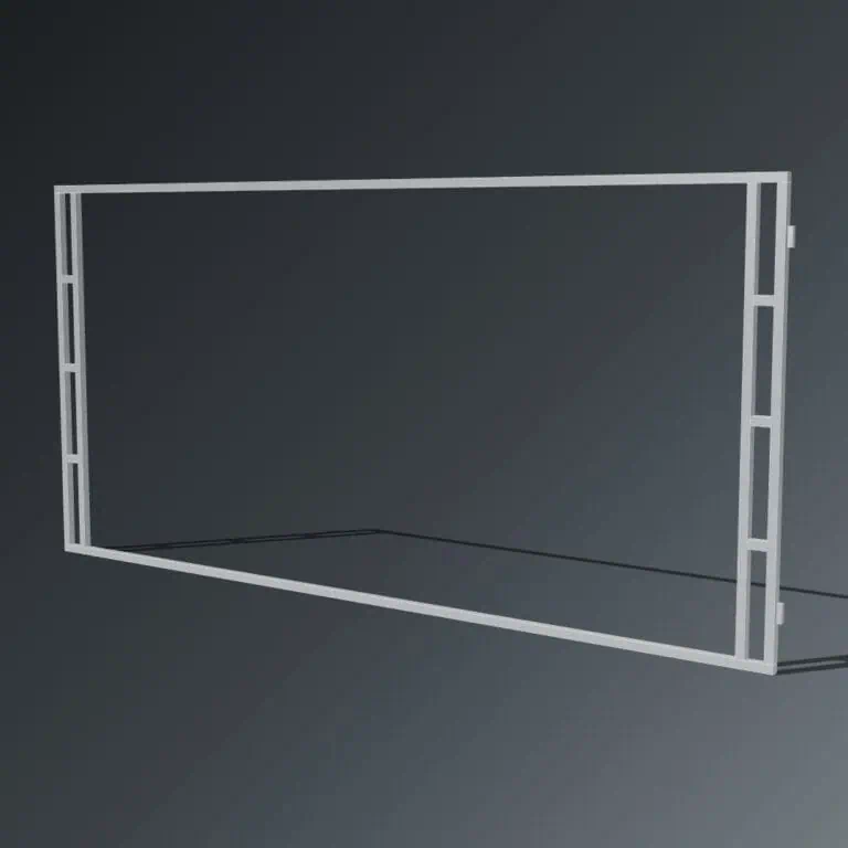 Guerilla Steel Stables open front, 5000 × 2400 mm, galvanised 50×50 SHS frame, open frame.